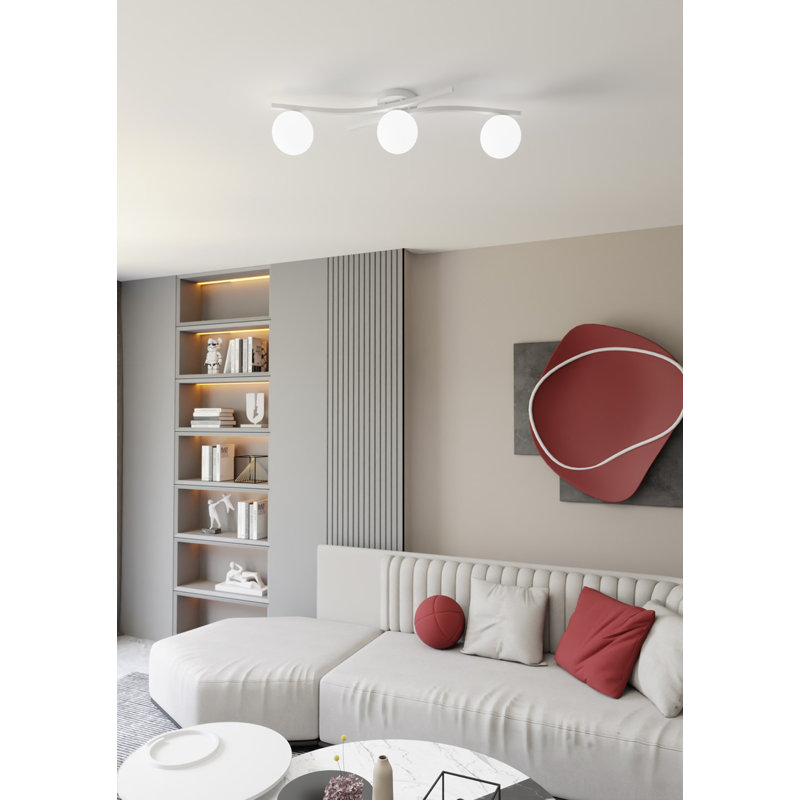 Davarius Flush Mount, White/Opal