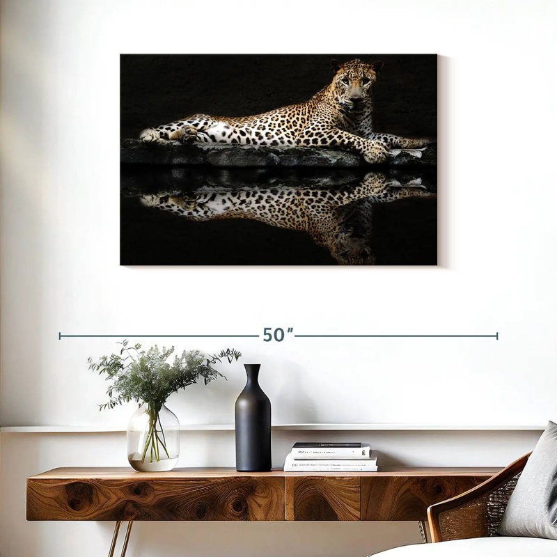 Brampt Leopard Reflection, 24" H x 36" W