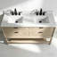 Meuble-lavabo autoportant en bois massif 60 po avec plateau en marbre 60 po-392334170
