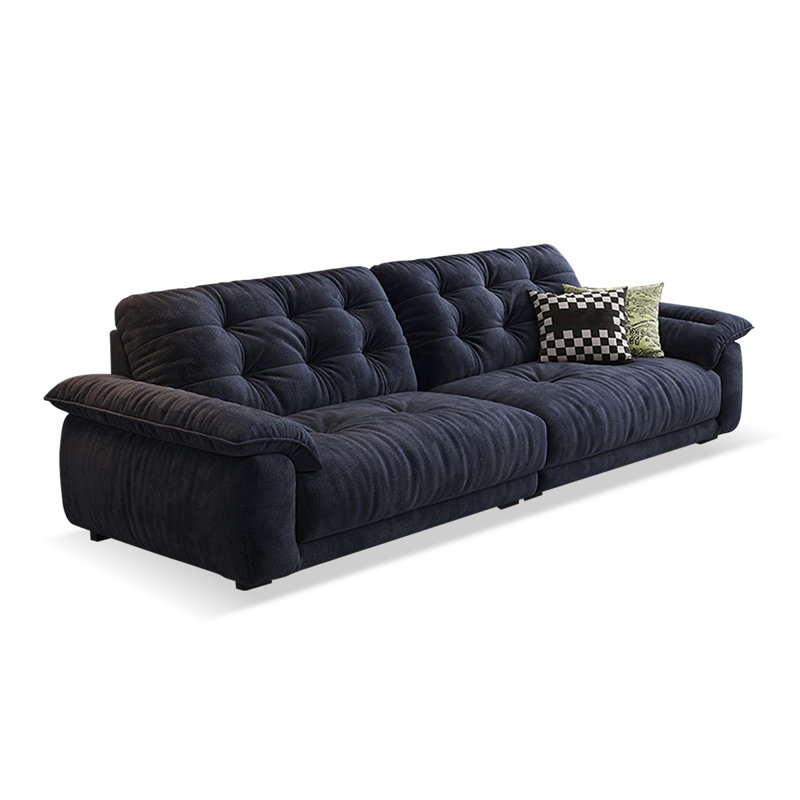 Coussin de canapé modulaire en chenille bleu foncé, H 36,22 po x l 97,64 po x P 40,16 po, Bleu très foncé