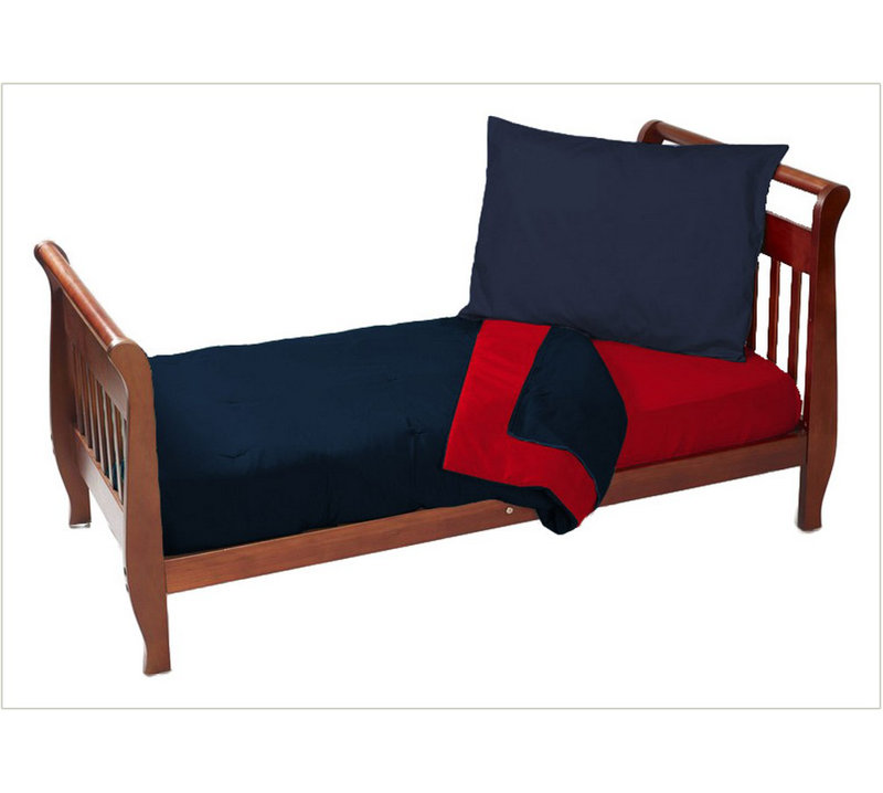 Ensemble de literie pour tout-petits réversible 4 pièces Dehaven, Marine / rouge