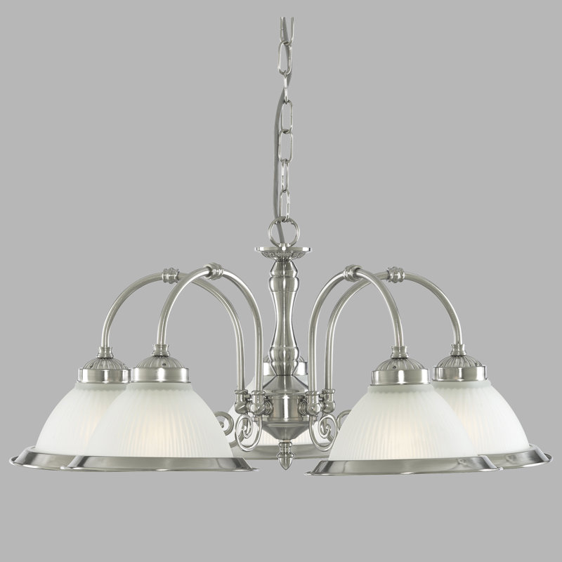 Lustre traditionnel à 5 lumières Arnott, Argent satiné