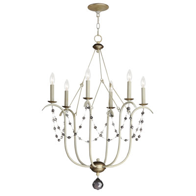Jantjeline 6 - Light Steel Dimmable Chandelier