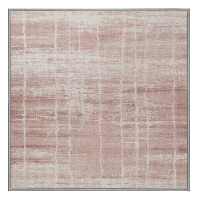 Tapis abstrait gris lavable à la machine, Carré 5 pi