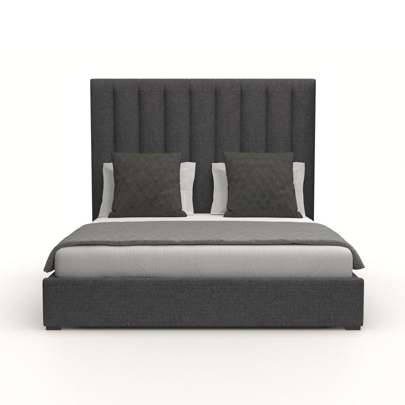 Lit tapissier standard à profil bas Dezyah, Revolution® gris anthracite, Très grand