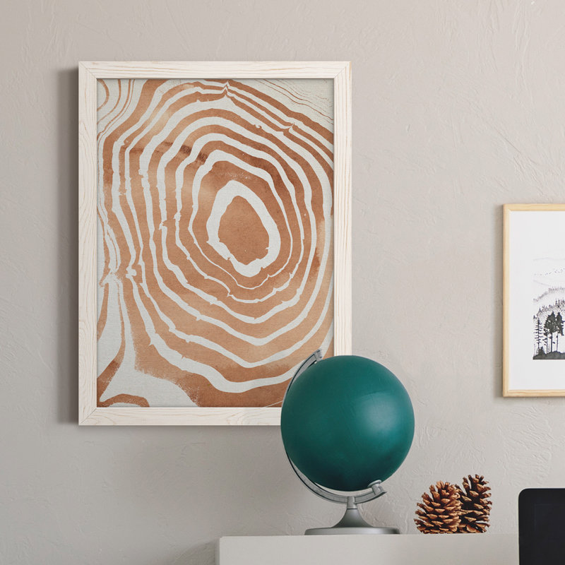 Toile de qualité supérieure avec grain de bois Suminagashi III - prête à être accrochée, H 28 po x l 38 po x P 1 po