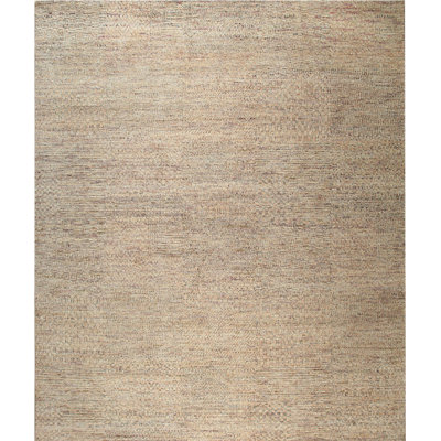 Tapis jaune moderne en soie noué à la main à motif géométrique moderne