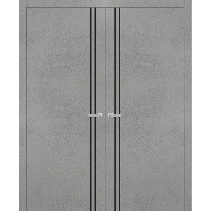 Portes françaises en bois massif massif, Satin blanc, 84 po x 96 po