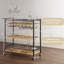 Chariot-bar en bois avec support à vin et porte-verres 34,8 po x 14 po x 34 po Chariot de service de cuisine moderne à 3 niveaux pour la maison, le salon