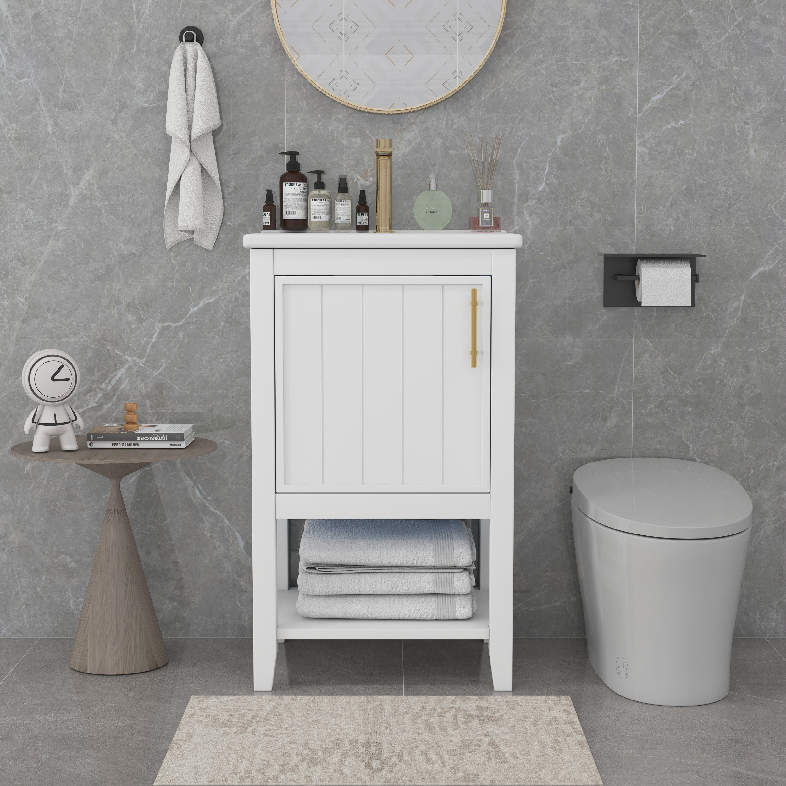 Winston Porter 20-Inch Bathroom Vanity with Soft-Close Door - Wayfair ...