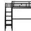 Structure de lit mezzanine en métal avec bureau, aucun sommier nécessaire, simple, noir