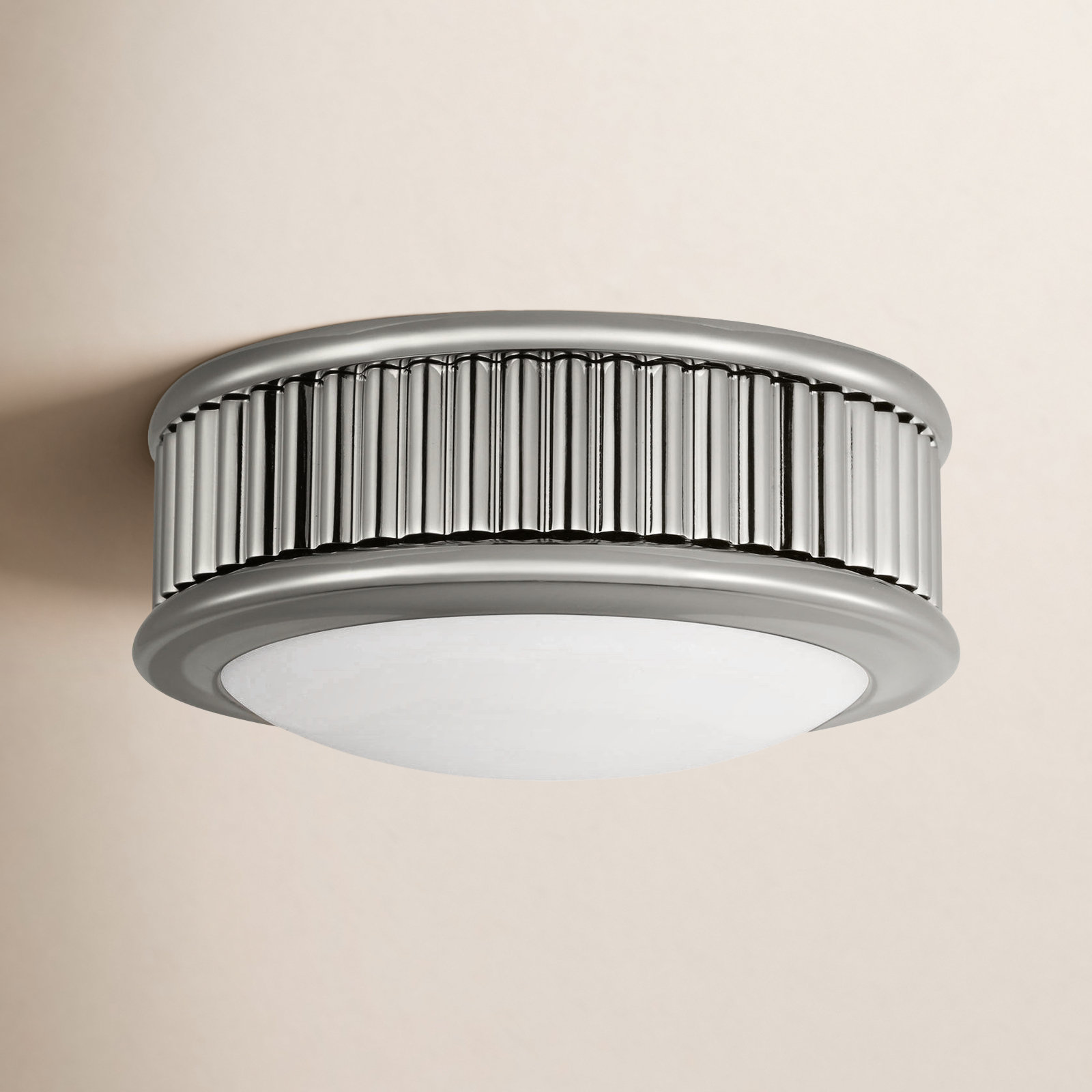 Rigsby Single Light Flush Mount, Polished Nickel, 2" H x 5" W x 5" D