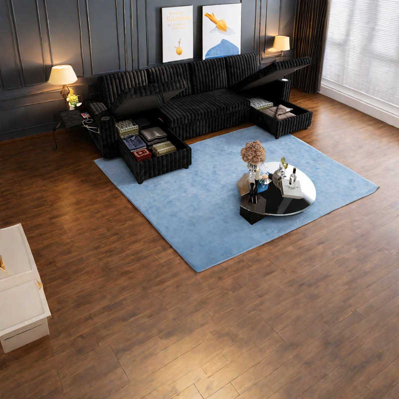 Grands canapés modulaires, revêtement en velours côtelé, style moderne pour le salon