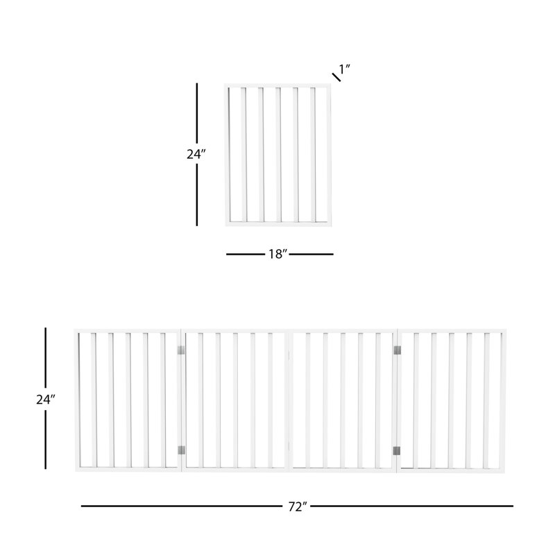 Wood Free Standing Pet Gate, White