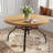 47" Round Metal Outdoor Patio Dining Table For 4, All-Weather Slatted Outdoor Table With Umbrella Hole,Brown-1386909142-1386909143