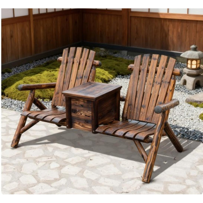 Double Adirondack Chair (Rustic Brown)