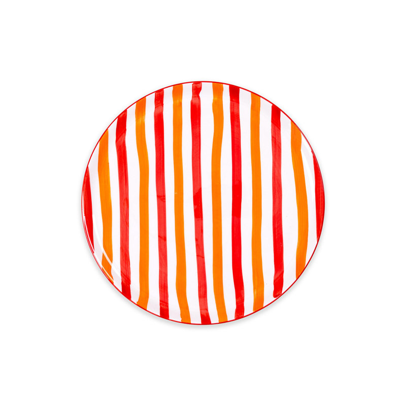 Assiette de service vibrante orange, 11,8 po x 11,8 po x 0,8 po | 100% céramique, va au lave-vaisselle | Conception élégante pour les repas et les réceptions, parfaite pour les fêtes et l'utilisation quotidienne, vaisselle durable et élégante