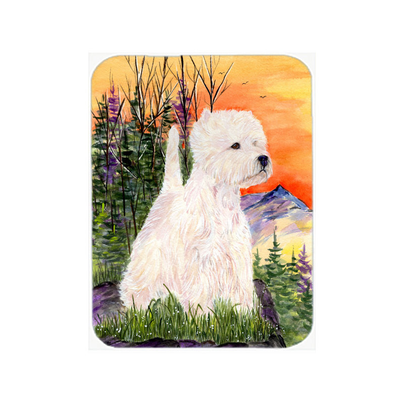 Planche à découper en verre westie east urban home