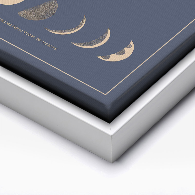 Phases de la lune No2, Canvas, 12"H x 16"W, Encadrement blanc