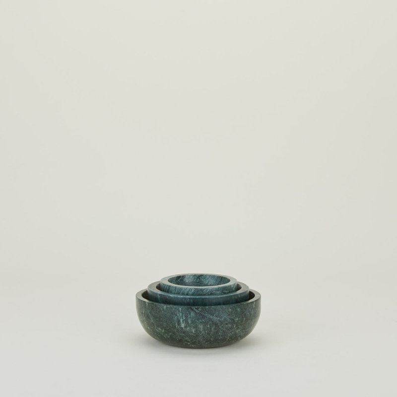 Simple Marble Decorative Bowl, 2" H x 5" W x 5" D, Green