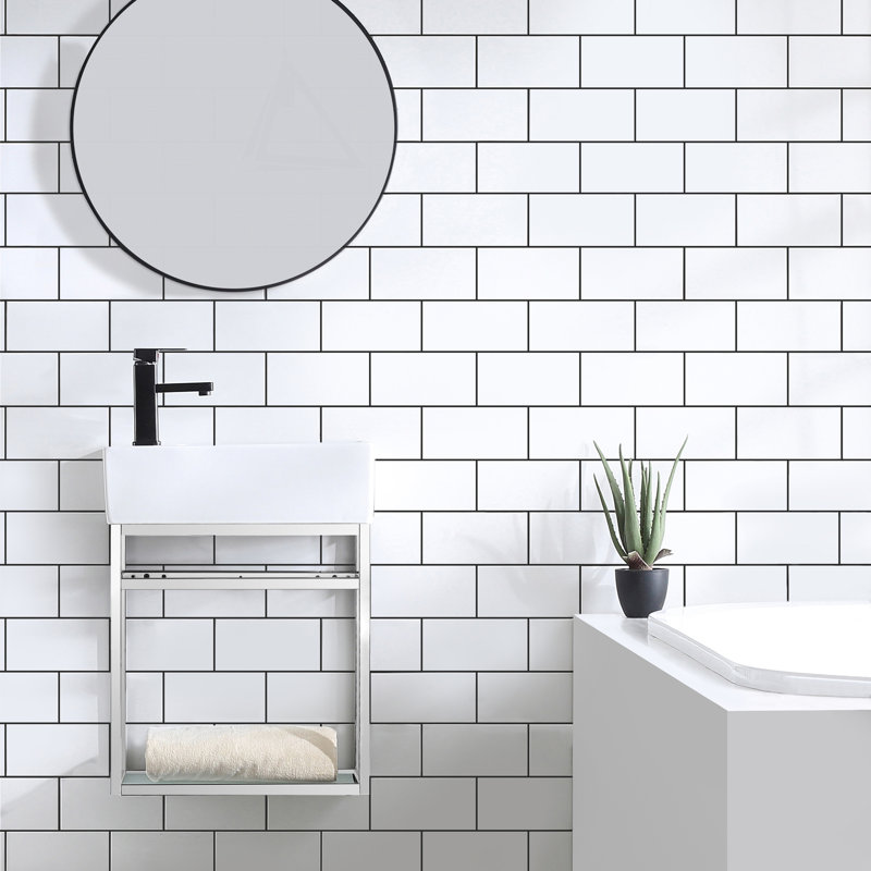 Ensemble de meuble-lavabo simple 19,5 po Pierre, Chrome