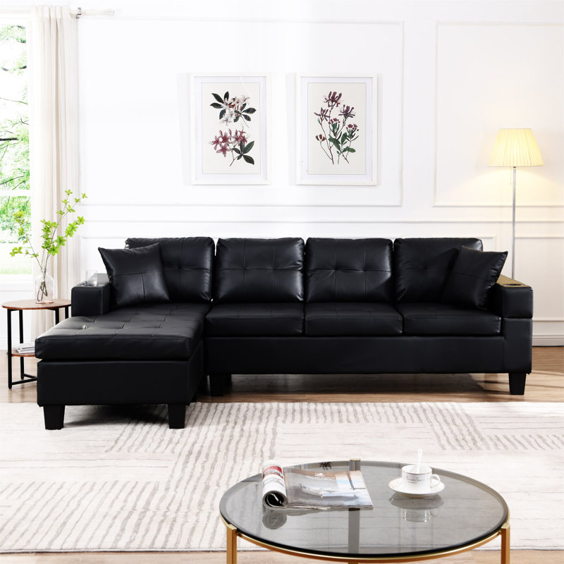 Ensemble de canapé modulaire pour salon avec méridienne en L, porte-gobelet et méridienne moderne à gauche ou à droite