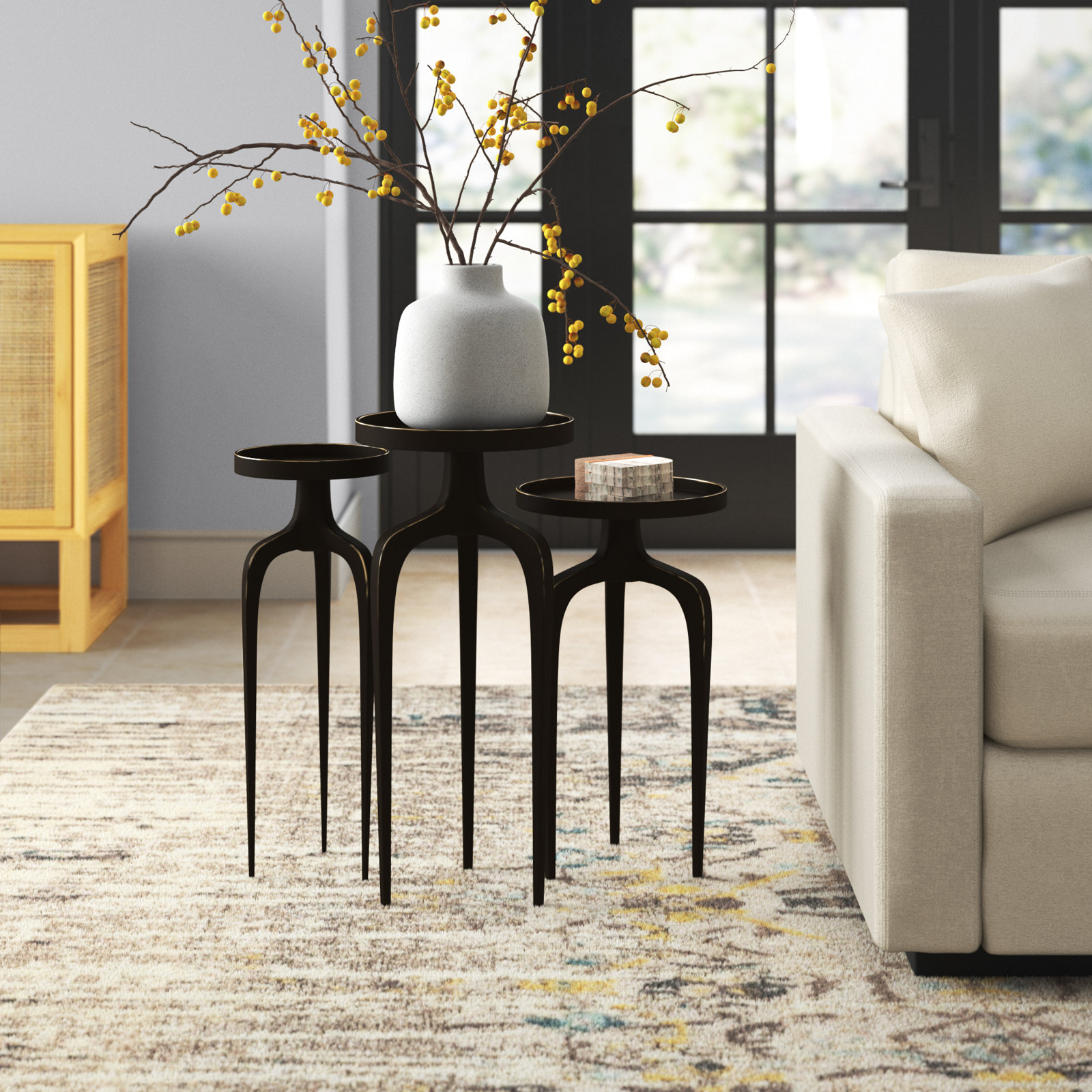 Evian 11" Nesting End Tables, Black