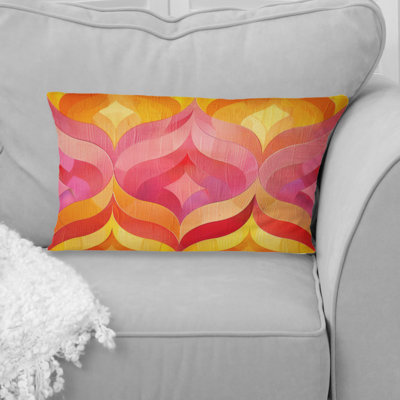 Yellow Pink Modern Sunset Glow - Modern Lumbar Pillow