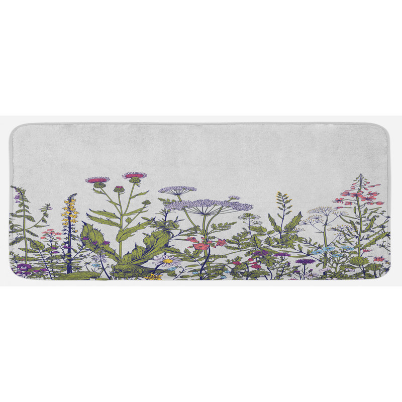 Cottage / Country Floral Synthetic Kitchen Mat