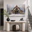 «Snowy Rustic Barn Christmas», art de chambre à coucher, impression sur toile encadrée-132862722-132862723