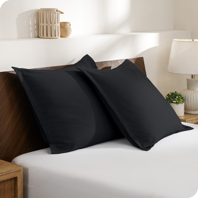 Ultra-Soft Black Microfiber Euro Pillow Sham Set