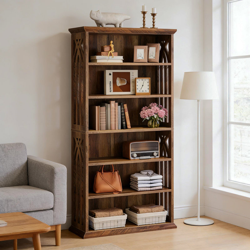 Armoire de rangement, présentoirs de style campagnard, bibliothèque spacieuse