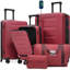 Ensemble de bagages 5 pièces avec ouverture frontale, ensemble de valise de transport extensible rigide avec double roue pivotante, bagage de voyage léger avec port USB, serrures TSA 
(20 po 24 po 28 po)-124273948
