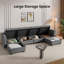 Canapé modulaire modulaire, canapé convertible en L avec méridienne et rangement, canapé modulaire confortable pour chambre à coucher, salon, bureau, canapé modulaire en L moderne