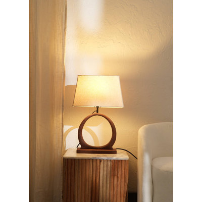 Lampe de table décorative avec base en bois pour le salon-Chambre à coucher-Décoration intérieure-Décoration de table-15 x 10 x 21 po