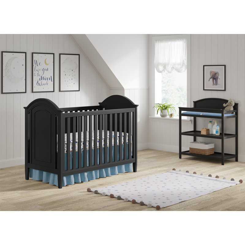 Icarus Solid Wood Changing Table, Black
