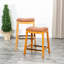 Tabouret de bar 30 po à finition naturelle avec siège en cuir reconstitué - élégant et pratique-2022955602-2022955600