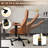 Home Office Desk Chair High Back Office Rubber Casters Ergonomic Computer Chair with Lumbar Support Adjustable Height Rolling Swivel Chair Executive Task Armrests， Brown Leather-2089012384