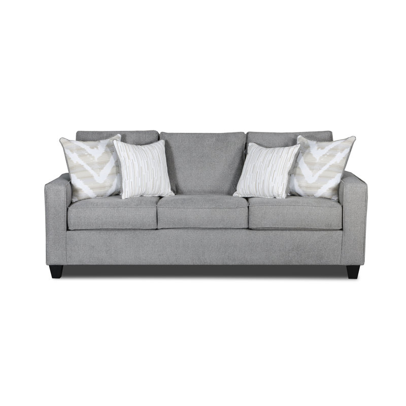 Canapé à accoudoirs carrés avec coussins réversibles de 89 po Kamdyn, Grey