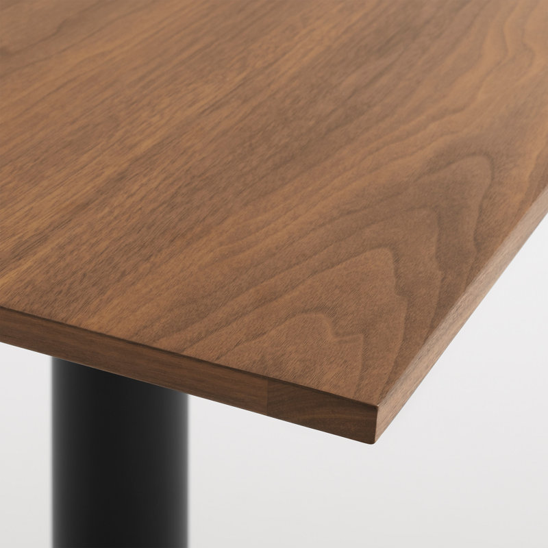 Easy Walnut Wood Dining Table, Walnut, Matte Black