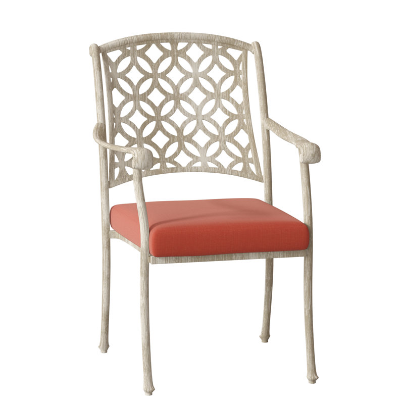 Casa Outdoor Dining Armchair, Weathered White, Canvas Bird's Eye Sunbrella® Canvas