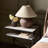 Parma Pleated Table Lamp-Textured Dark Sand Porcelain