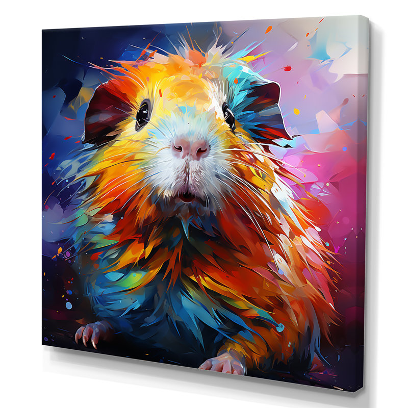 Pop Art, cochon d'Inde 1 - impressions de rongeurs, Toile tendue, H 16 po x l 16 po x P 1 po