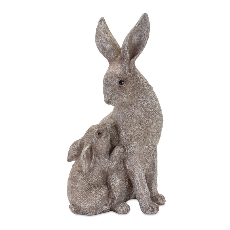 Labelle 2 Piece Resin Rabbit with Bunny Set