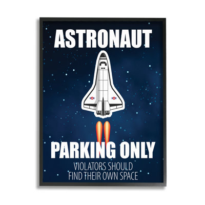 Astronaut Parking Only Sign Kids' Space Jet Humor by Kim Allen - Textual Art
