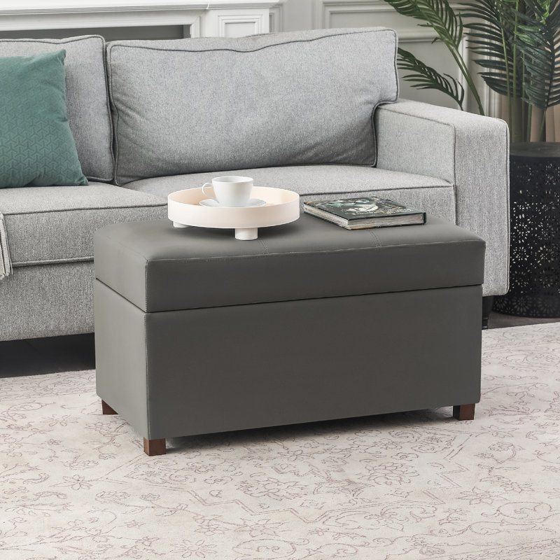 Banc de rangement avec repose-pieds 31 po, Gris