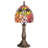 Small Tiffany Lamp Mini Accent Table Lamp Stained Glass Desk Memory Lamp Sympathy 6X14.6 Inch (Red Yellow Rose Style)
