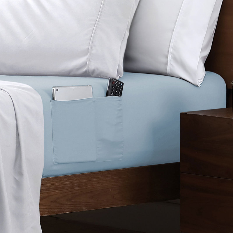 Swift Home Smart Pocket Fitted Sheet - Essential 1800 Series Microfiber - Fits Mattress up to 14" Thick - Convenient Storage, Peach Fuzz, Durable, Easy Care