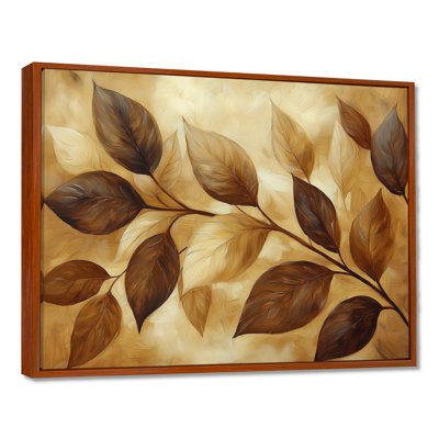 Irmengard Chocolate Brown Leaves Of Scenery I - leaves Canvas Wall Art