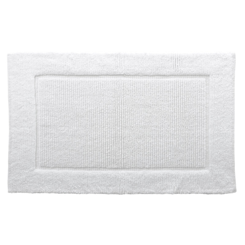 Tapis pour salle de bain 100% coton Jannie, Blanc
